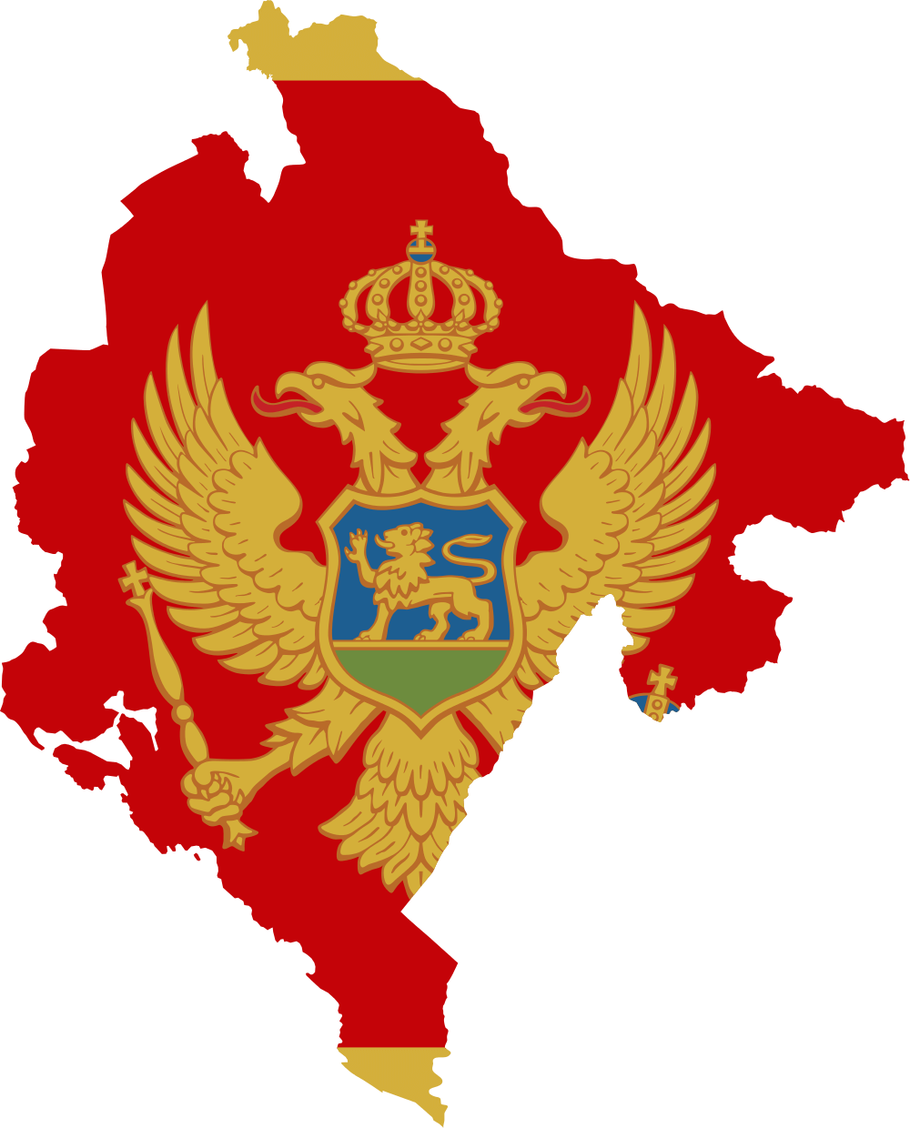 montenegro map flag budva